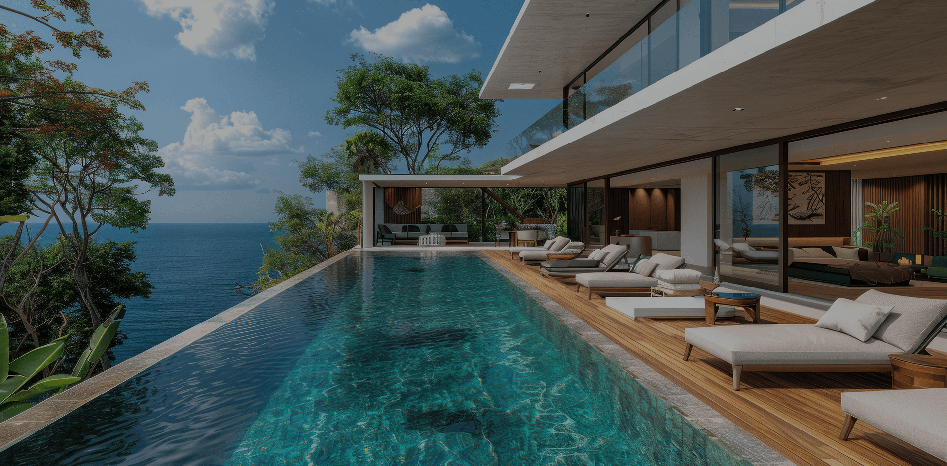 Luxury villa with infinity pool overlooking the ocean